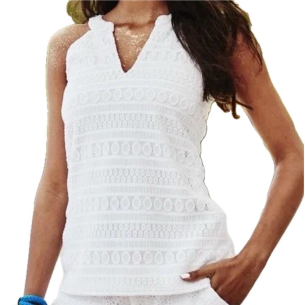 Lilly Pulitzer White Lace Tank Top